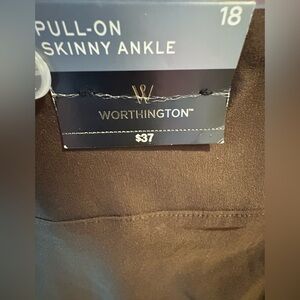 Worthington Secretly Slender Chocolate Pull-On Pants